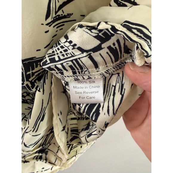 ASO Gossip Girl Blair Waldorf Parker Silk Sailboat Pleated Button Blouse Rare L - Picture 5 of 10